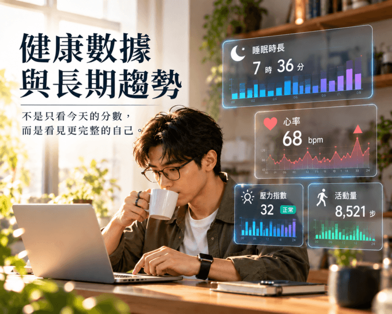 使用智慧手錶與智能戒環查看長期健康數據趨勢